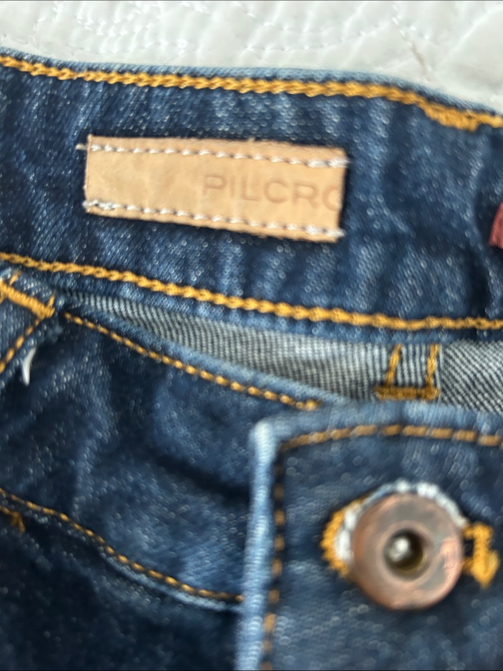 Pilcro Dark Blue Straight-Leg Jeans - Picture 3 of 13
